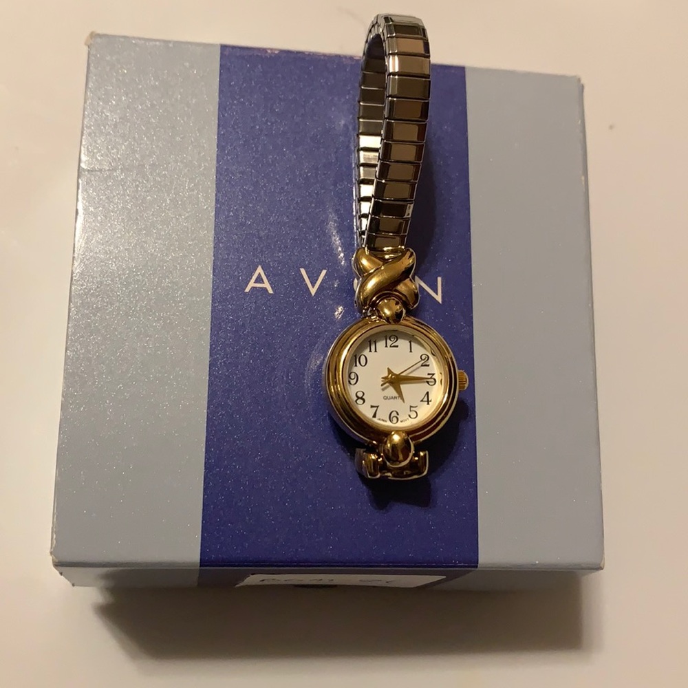 NIB Avon Two-Tone Accent Stretch Watch Small